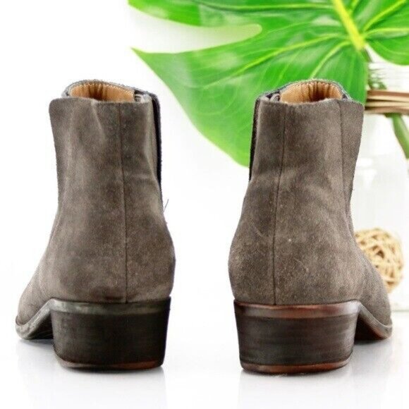 Lucky Brand Women's Benissa Boot Size 7 Dark Gray Suede Bootie Low Block Heel - Picture 5 of 12
